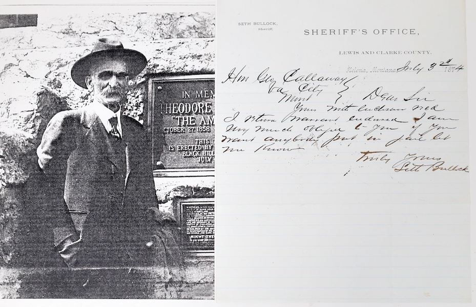 Letter written and signed by the famous lawman Sheriff Seth Bullock, written on Sheriff’s Office letterhead, $3,250