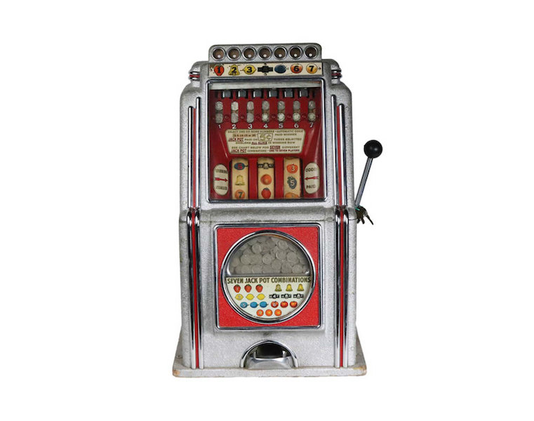 1936 Multi-bell seven-way slot machine by Caille A C Novelty, estimated at $4,000-$6,000