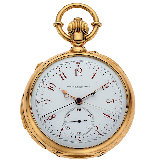 Circa-1890s Vacheron & Constantin minute repeating pocket watch, estimated at $5,000-$1 million. Image courtesy of Heritage Auctions