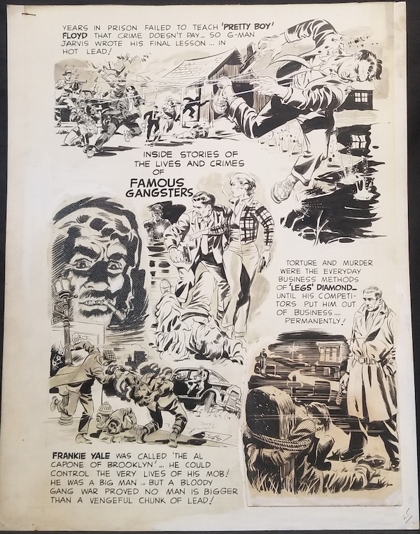  Original splash page-type artwork with overlaid art by Wally Wood for Murderous Gangsters #1, $13,200