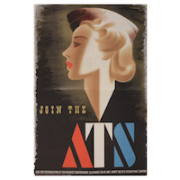 Abram Games World War II Auxiliary Territorial Service (ATS) recruiting poster known as the Blonde Bombshell, estimated at £5,000-£6,000