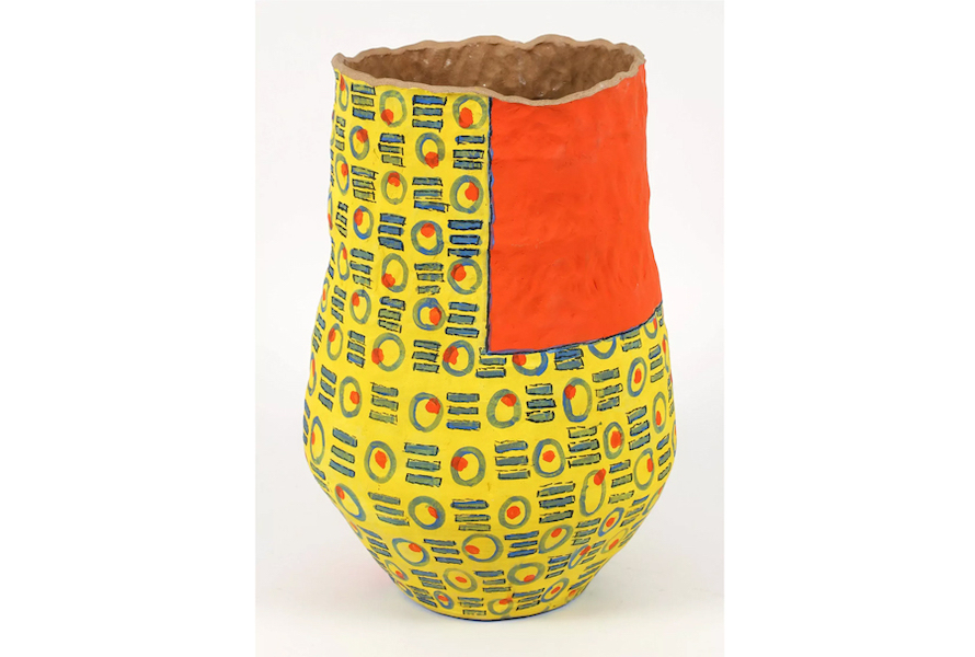 Marce Nixon-Washington, Vase in Yellow, Orange, and Blue, estimated at $500-$700