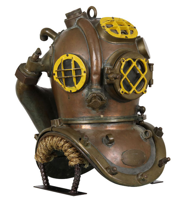 US Navy 1944 Mark V mixed gas diving helmet that divers dubbed the Widow Maker, estimated at $10,000-$20,000
