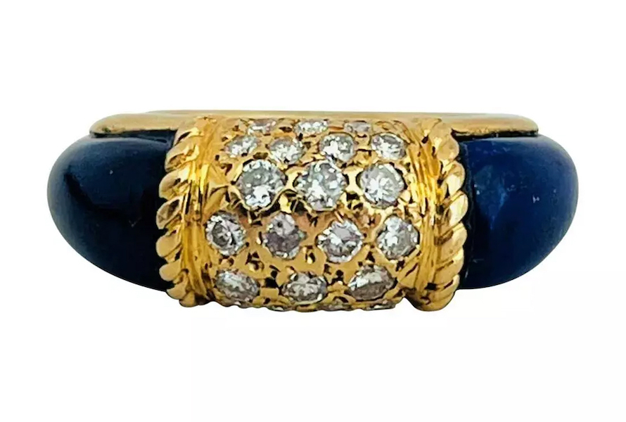  Van Cleef & Arpels 18k gold, diamond and lapis lazuli ring, estimated at $6,000-$7,000