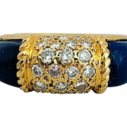 Van Cleef & Arpels 18k gold, diamond and lapis lazuli ring, estimated at $6,000-$7,000