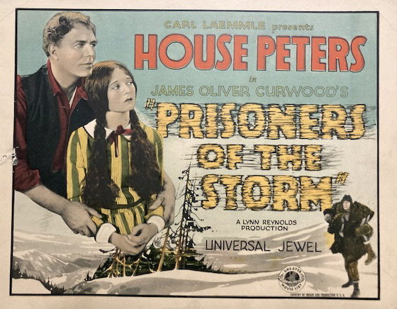 Lobby card for ‘Prisoners of the Storm,’ a 1926 silent Western starring House Peters and Peggy Montgomery. This card and thousands more from Dwight Cleveland’s collection are being digitized at Dartmouth College and will become part of its Early Cinema Compendium. Courtesy of the Dwight M. Cleveland collection