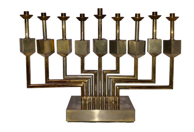 Yaacov Agam limited edition menorah with nine removable dreidels, estimated at $1,000-$3,000