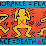 Keith Haring Ignorance = Fear, Silence = Death poster, $3,840
