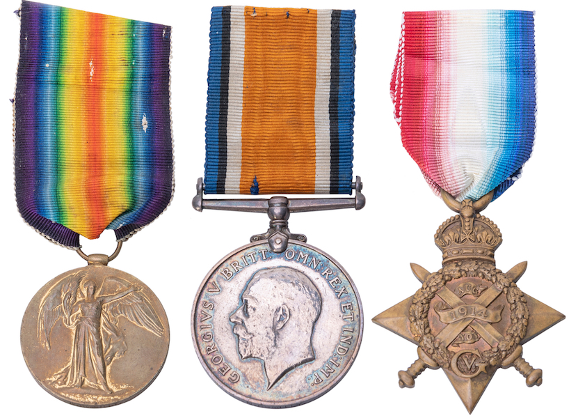Trio of British World War I medals, $1,320