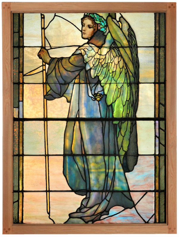 Circa-1905 Tiffany Studios angel window, estimated at $20,000-$40,000 