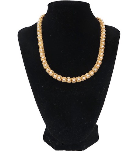 18K gold necklace with 50 Akoya pearls, estimated at $2,400-$3,000