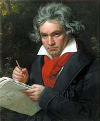 An 1820 portrait of Ludwig van Beethoven, pained by Joseph Karl Stieler. The heirs of a family from whom the Nazis stole an original Beethoven musical manuscript will receive the document from the Czech museum that has held it for roughly eight decades. Image courtesy of Wikimedia Commons, which considers it to be in the public domain in the United States as it is a faithful reproduction of a two-dimensional work of art that is itself in the public domain.