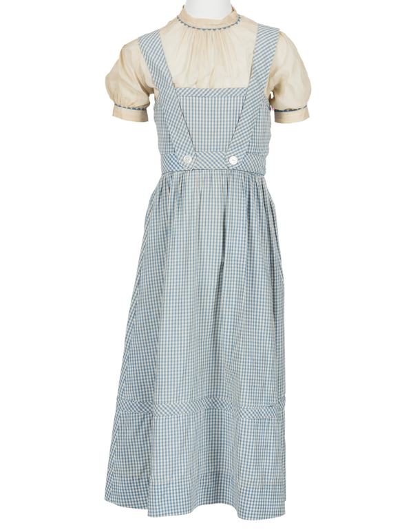 Test dress for the Dorothy Gale character, created for the 1939 film ‘The Wizard of Oz,’ $125,000. Image courtesy of Heritage Auctions