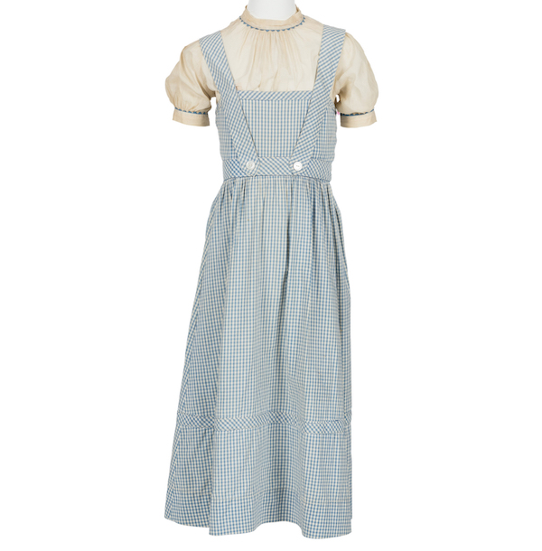 Dorothy Gale test dress for ‘The Wizard of Oz,’ estimated at $160,000-$240,000. Image courtesy of Heritage Auctions