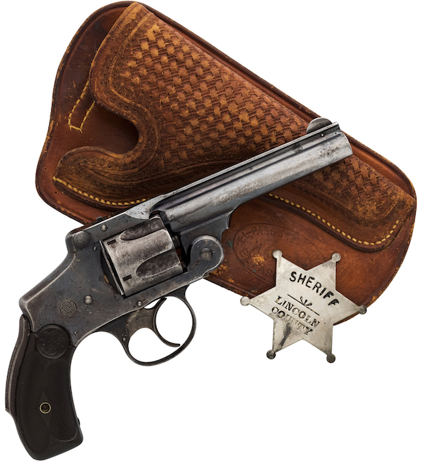 Sheriff Pat Garrett’s Smith & Wesson .38 hammerless revolver, estimated at $16,000-$24,000. Image courtesy of Heritage Auctions