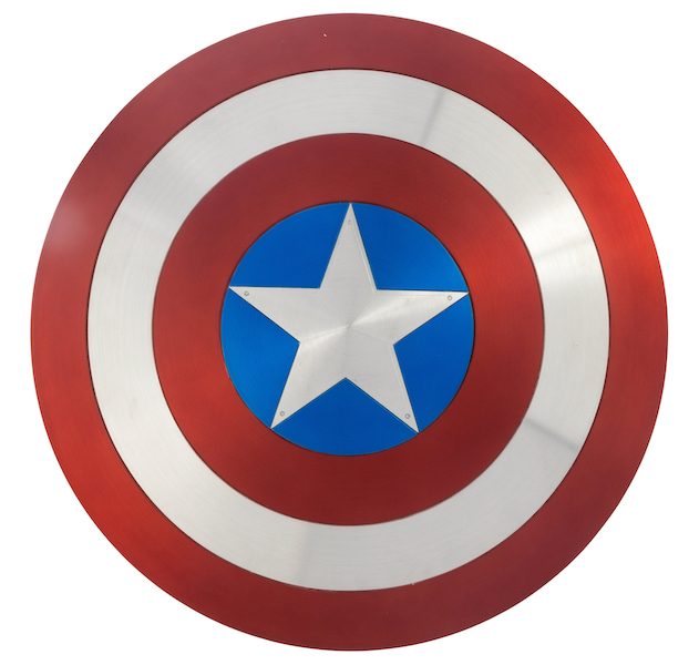 Captain America shield from ‘Avengers: Endgame,’ estimated at $80,000-$120,000. Image courtesy of Heritage Auctions