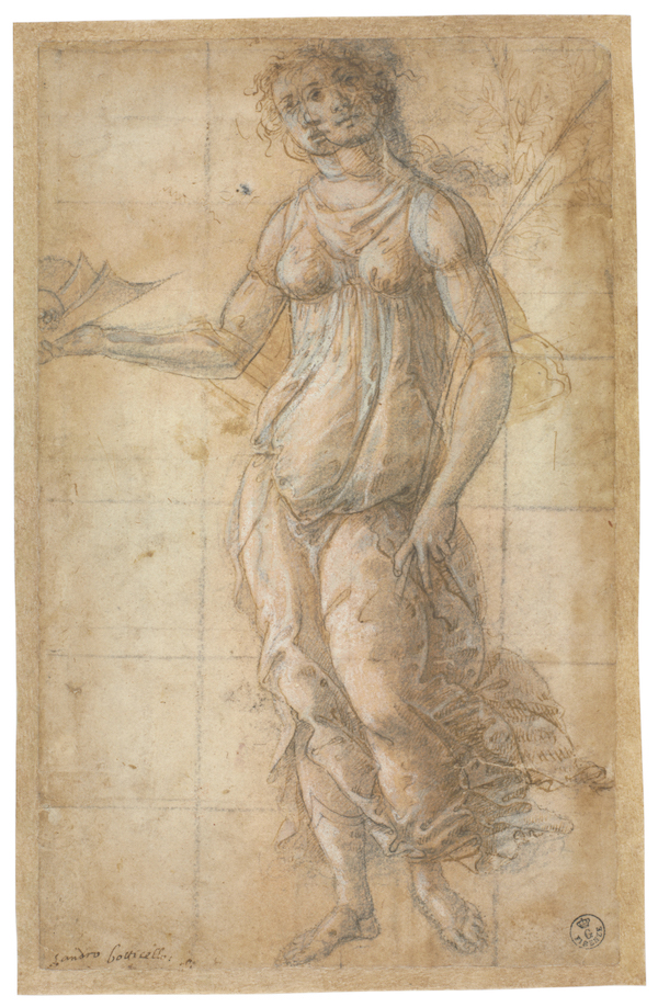 Sandro Botticelli (Italian, 1445-1510), ‘Pallas,’ early 1480s, drawing. Gabinetto Dsegni e Stampe, Le Gallerie degli Uffizi, Florence, inv. 201 E r. Image source: Uffizi Galleries 