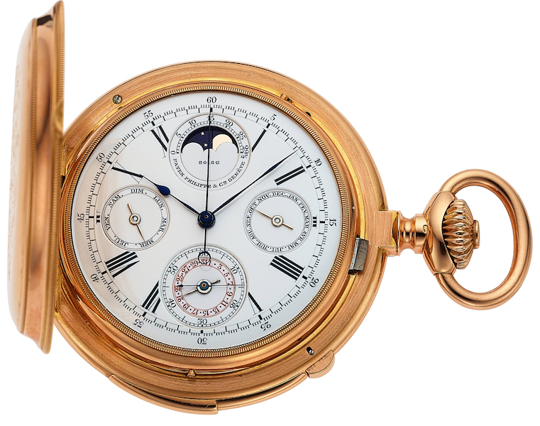 Circa-1889 Patek Philippe & Co. minute repeating gold pocket watch, $93,750. Image courtesy of Heritage Auctions