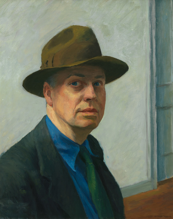 Edward Hopper, ‘Self-Portrait,’ 1925-30. Oil on canvas, 25 3/8 by 20 3/8in. (64.5 by 51.8cm). Whitney Museum of American Art, New York; Josephine N. Hopper Bequest 70.1165. © 2022 Heirs of Josephine N. Hopper / Licensed by Artists Rights Society (ARS), New York