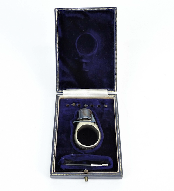 Imperial protector ring pistol in a Morocco-covered case, estimated at $3,000-$5,000
