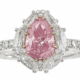 Fancy Vivid pink 1.03-carat pear-shape diamond ring, estimated at $150,000-$200,000. Image courtesy of Heritage Auctions