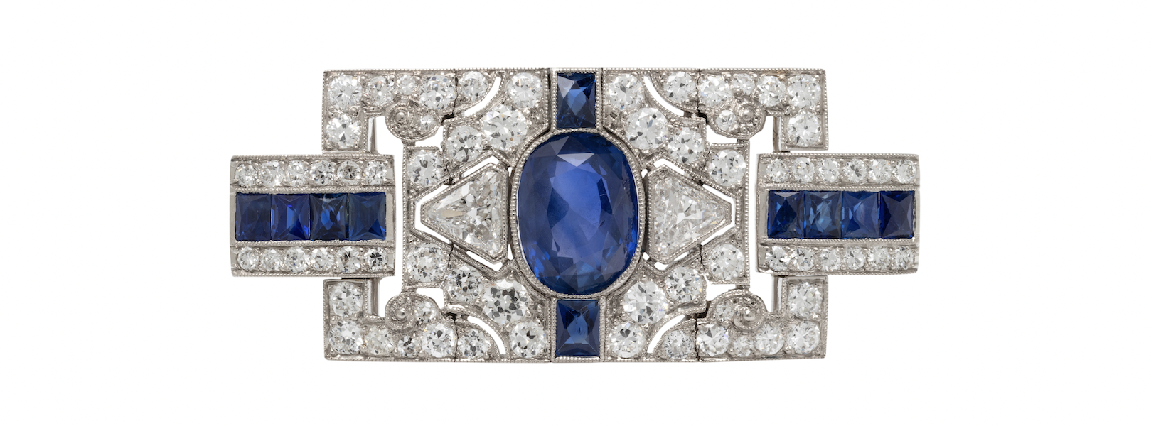 Unheated Burmese sapphire and diamond brooch, estimated at $15,000-$20,000