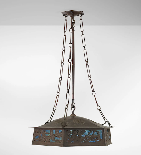 Chandelier from the Batchelder House, created by Ernest Batchelder and Douglas Donaldson, estimated at $25,000-$35,000