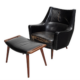 Illums Bolighus black leather armchair and ottoman, estimated at $8,000-$12,000