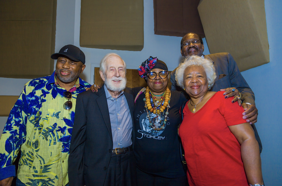 Jim Stewart at the Stax Museum in 2018 with Stax icons James Alexander, Carla Thomas, Al Bell and Deanie Parker. Image courtesy of the Stax Museum
