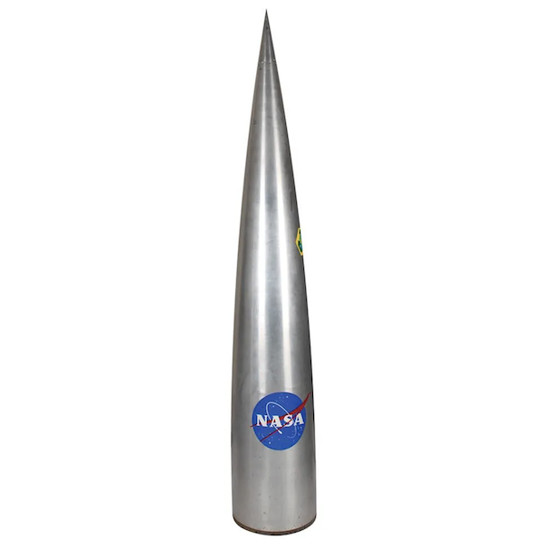 Aerobee rocket nose cone from the collection of Otto Berg, estimated at $4,000-$6,000