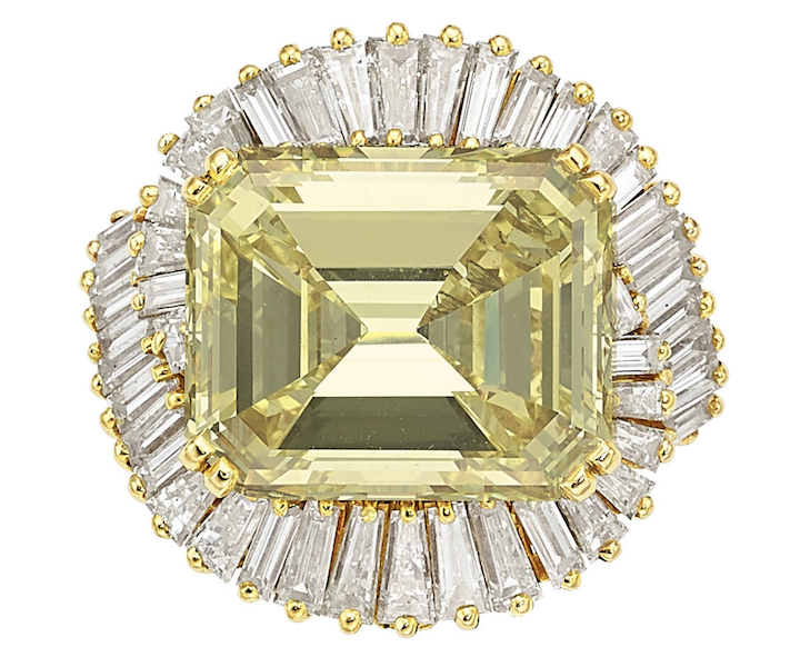 Fancy Yellow diamond ring by Neiman Marcus, $175,000. Image courtesy of Heritage Auctions