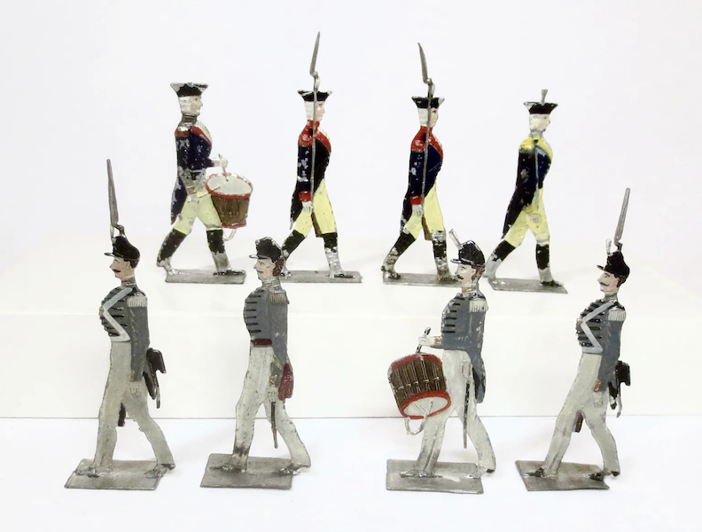 This set of German-made American Revolutionary War toy soldiers, hand-painted and having engraved features, sold for $375 plus the buyer’s premium in September 2020. Image courtesy of Old Toy Soldier Auctions USA and LiveAuctioneers