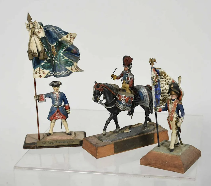 Detail from a 23-piece set of Napoleonic soldiers made from lead that sold for $9,000 plus the buyer’s premium in November 2020. Image courtesy of William Smith Auctions and LiveAuctioneers