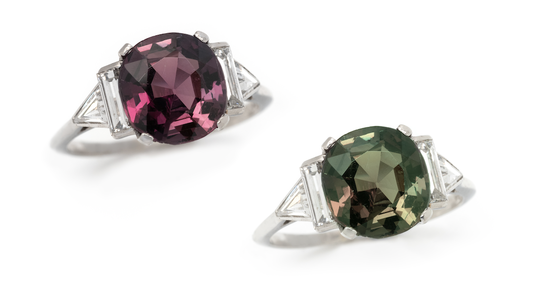 Green-to-red color-changing alexandrite ring, $22,500