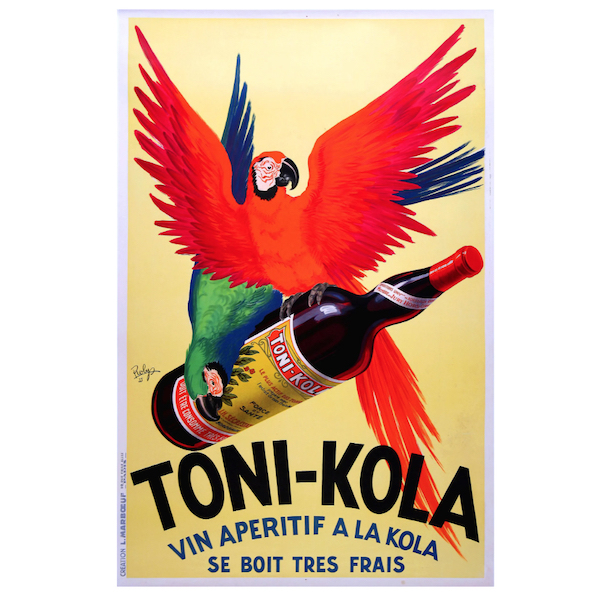 A 1935 poster for Toni Kola by Robys went for $6,000 plus the buyer’s premium in October 2022. Image courtesy of the Ross Art Group and LiveAuctioneers.