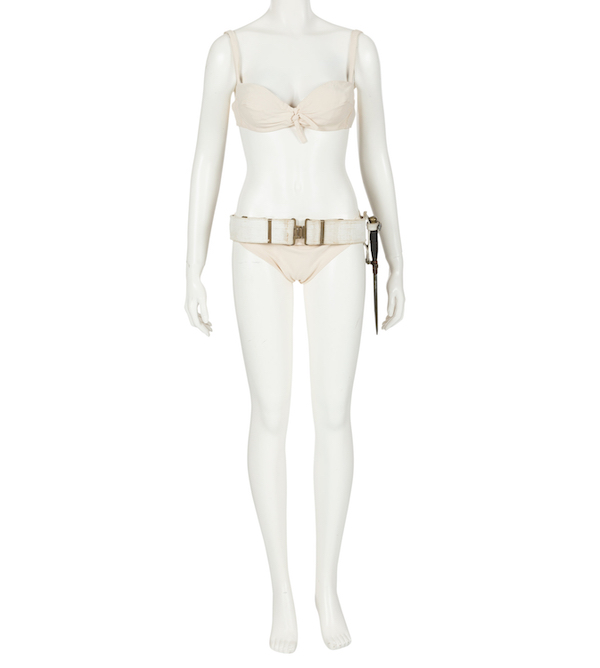 White bikini worn by Ursula Andress as Honey Ryder in the James Bond film ‘Dr. No,’ estimated at $240,000-$360,000. Image courtesy of Heritage Auctions