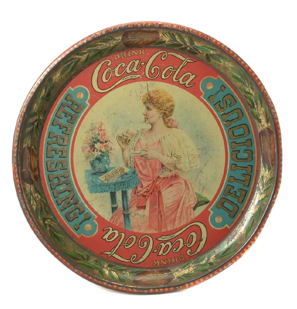 An original 1897 Coca-Cola tray achieved $50,000 plus the buyer’s premium in February 2019. Image courtesy of Michaan’s Auctions and LiveAuctioneers.