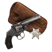 Sheriff Pat Garrett’s Smith & Wesson .38 hammerless revolver, estimated at $16,000-$24,000. Image courtesy of Heritage Auctions