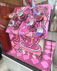 ‘Alice’ by Mariana Cromeyer, one of 14 entries in the Barkitecture holiday display that will be on view until January 3, 2023 along Madison Avenue in New York. Image courtesy of SVA, photo credit Jill Laurinaitis