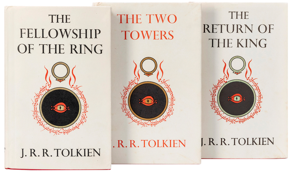 J.R.R. Tolkien’s the Lord of the Rings trilogy, all three in dust jackets, estimated at $10,000-$15,000