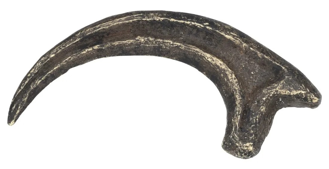 A Velociraptor claw prop from the 1993 film ‘Jurassic Park’ realized $60,000 plus the buyer’s premium in December 2022. Image courtesy of Heritage Auctions and LiveAuctioneers.
