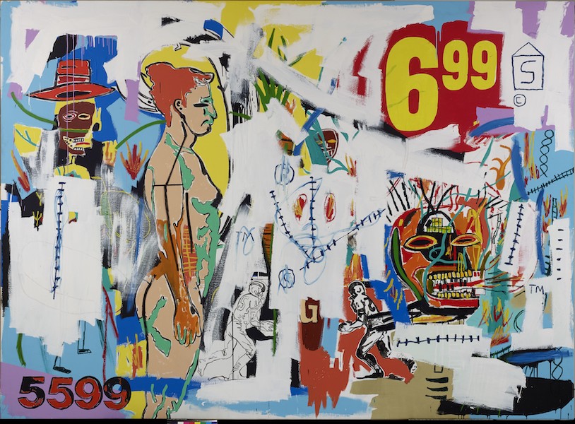 Jean-Michel Basquiat and Andy Warhol, ‘6.99,’ 1984. 297.2 by 420.4cm. Nicola Erni Collection. © Estate of Jean-Michel Basquiat licensed by Artestar, New York; © The Andy Warhol Foundation for the Visual Arts, Inc. / Licensed by ADAGP, Paris 20 