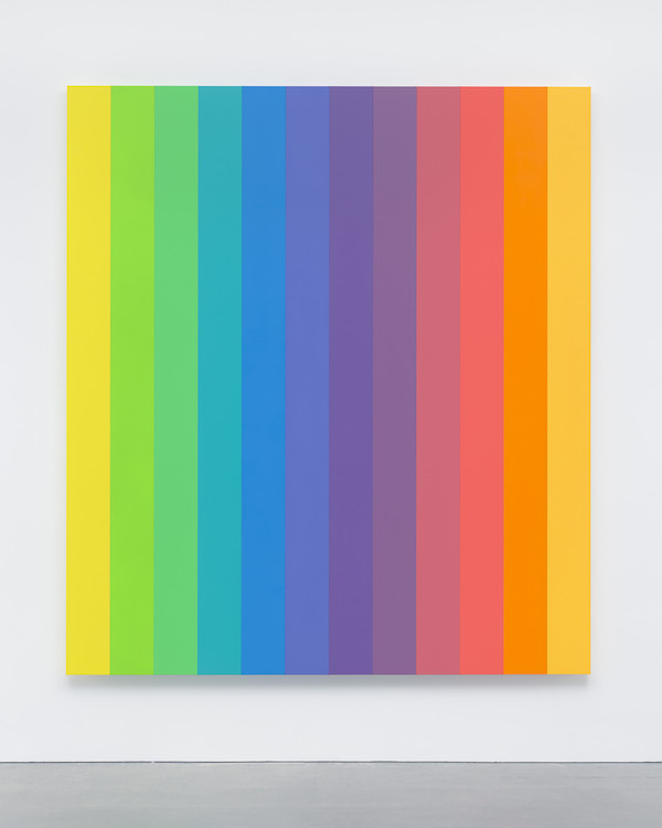 Ellsworth Kelly, ‘Spectrum IX,’ 2014. Acrylic on canvas, 12 joined panels, 107 ¾ by 96in (274 by 243cm) © Ellsworth Kelly Foundation. Photo credit Ron Amstutz. Courtesy Matthew Marks Gallery