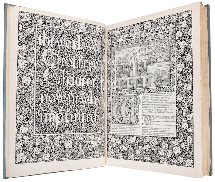 Kelmscott Press 1896 limited edition of ‘The Works of Geoffrey Chaucer Now Newly Imprinted,’ estimated at $100,000-$125,000