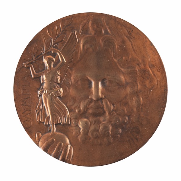 Athens 1896 second-place bronze medal in its original case, estimated at $70,000-$80,000