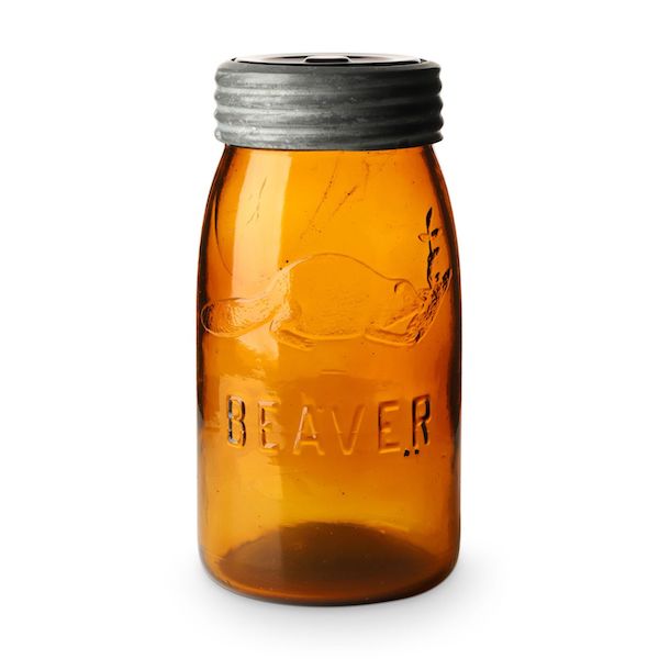 Canadian Beaver quart jar in a dark honey amber color, CA$8,260