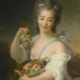 Francois-Hubert Drouais (French, 1727-1775), ‘Young Girl Holding a Basket of Fruit,’ mid-18th-century oil on canvas, 28 3/4 by 23-1/4in (73.0 by 59.1cm). Norton Simon Art Foundation