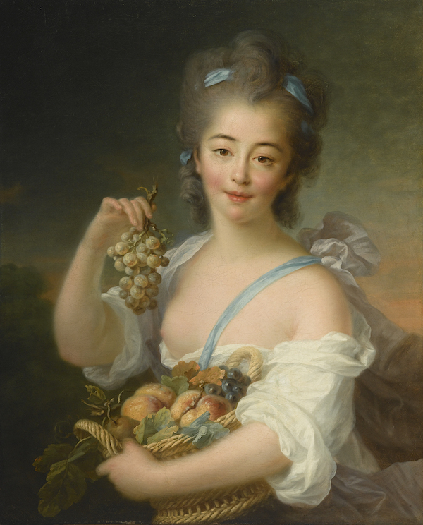 Francois-Hubert Drouais (French, 1727-1775), ‘Young Girl Holding a Basket of Fruit,’ mid-18th-century oil on canvas, 28 3/4 by 23-1/4in (73.0 by 59.1cm). Norton Simon Art Foundation 