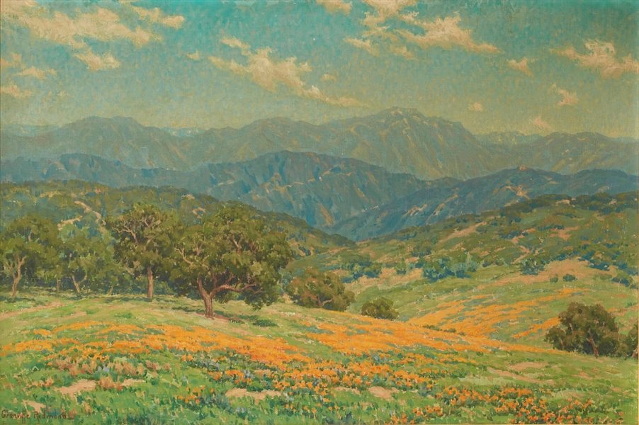 Granville Redmond, ‘Rolling hills with California poppies,’ $237,500