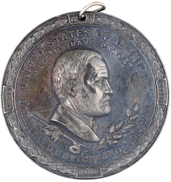 1871 silver U.S. Peace Medal, estimated at $15,000-$25,000